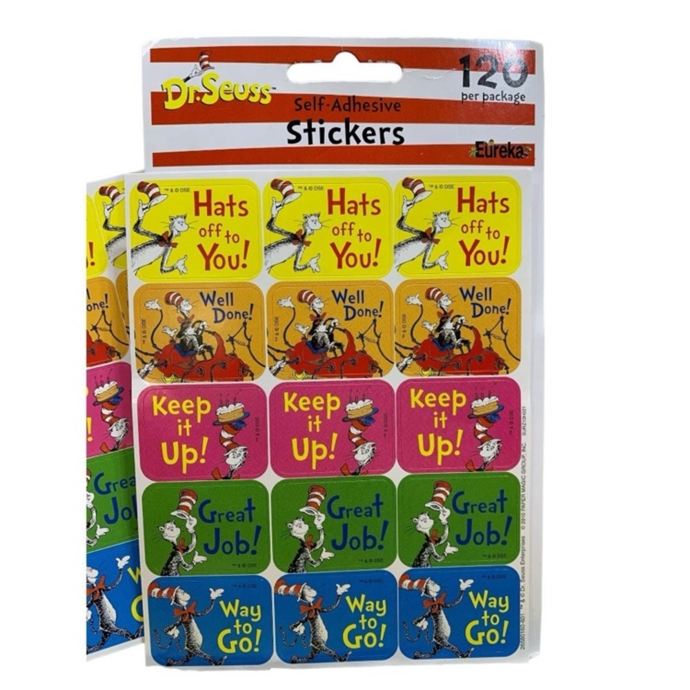 Dr Seuss vintage Eureka 89 stickers year 2000 five different kinds